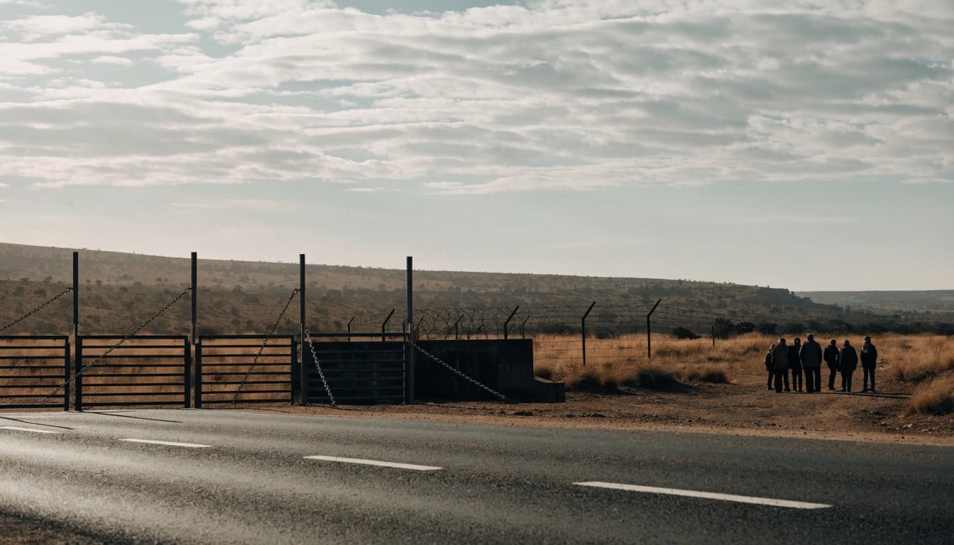 AI-generated editorial illustration for The Border Is Still Closed. So Why Is Home Affairs Being Told to Let Them In?
