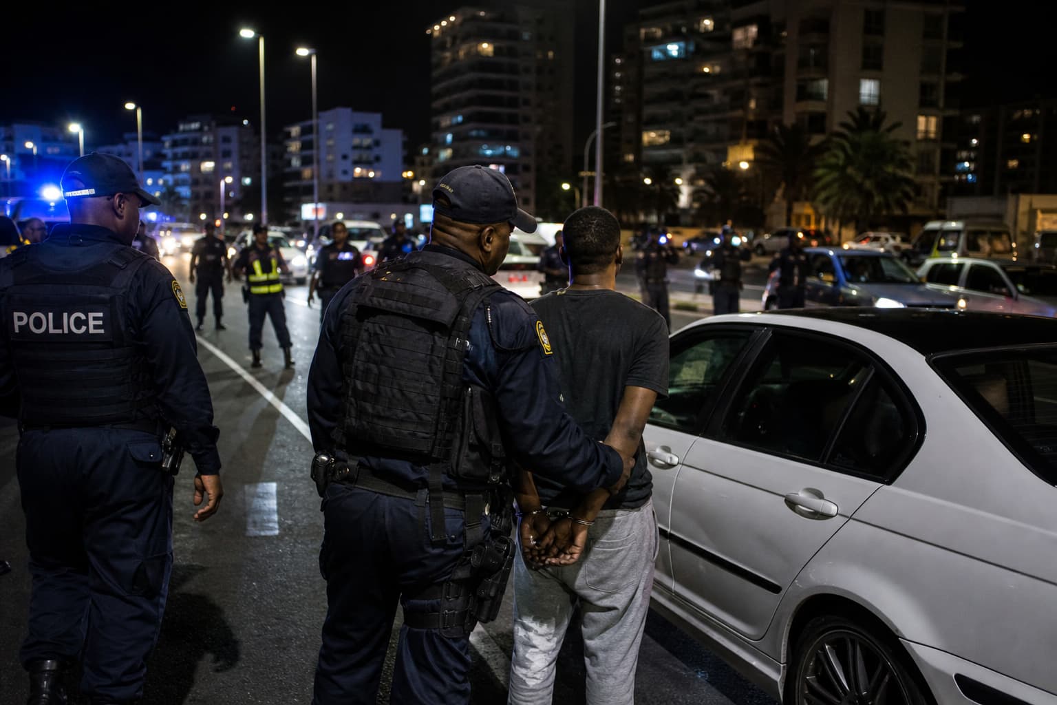 AI-generated editorial illustration for Sea Point ghost squad chase ends in arrest as Cape Town ramps up traffic enforcement